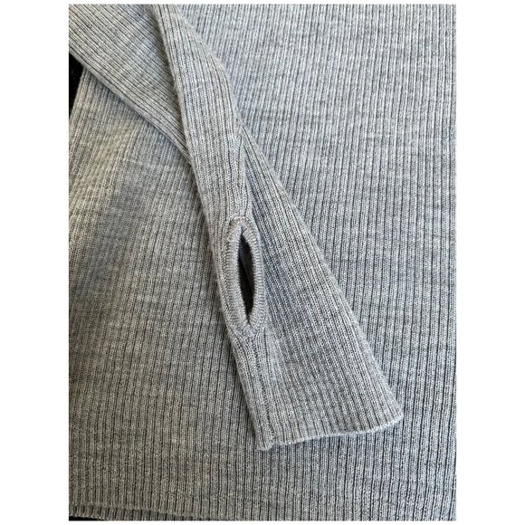 RARE Temperley London Cut Out Ribbed Turtleneck Sweater | Size Small | Gray - Picture 7 of 7